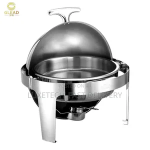 Buffet Stainless Steel Round Roll Top Chafer Chafing Dish 6L