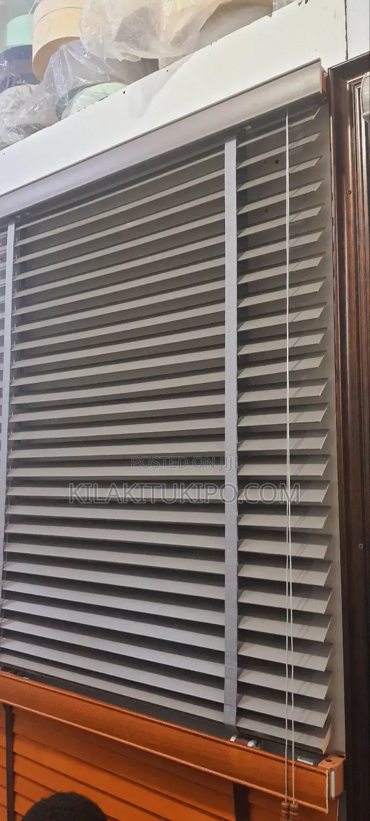 Wooden Blind Shade Gray