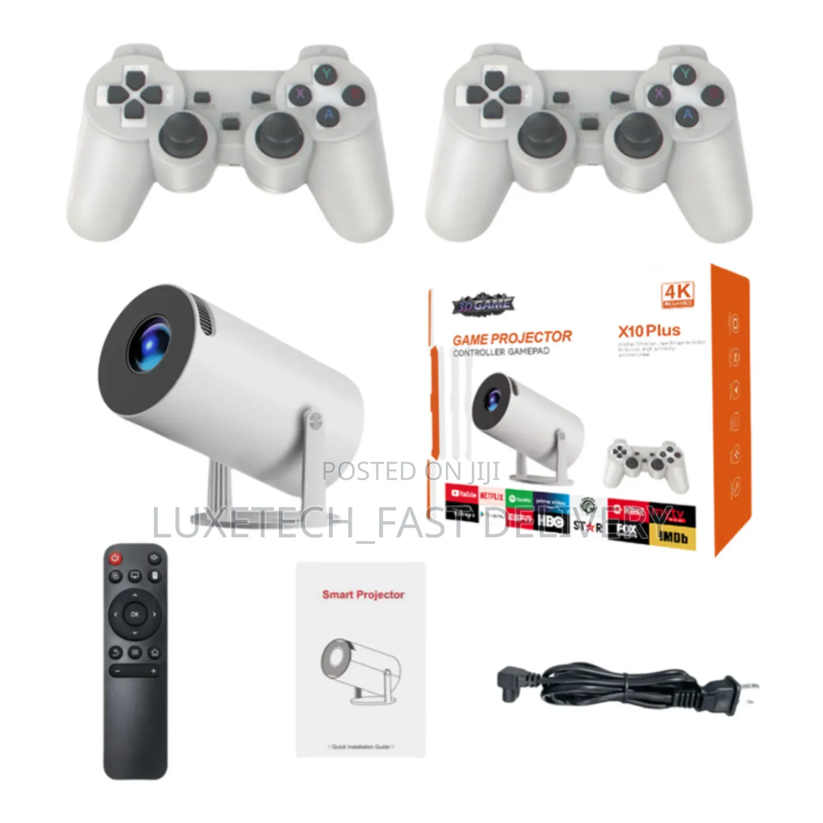 X10 Plus 2-in-1 Smart Projector With Classic Retro Games and 2 Pads