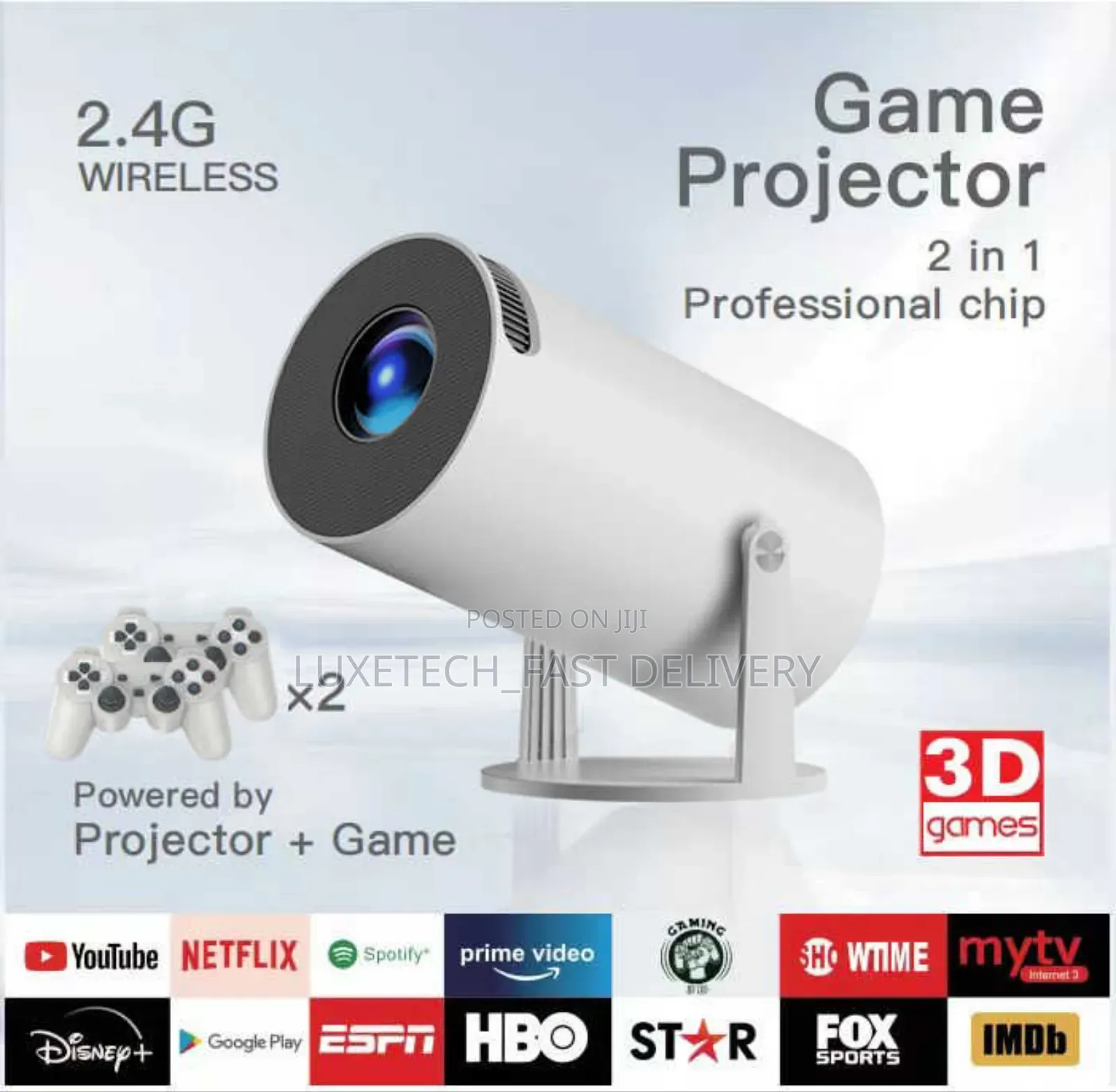 X10 Plus 2-in-1 Smart Projector With Classic Retro Games and 2 Pads