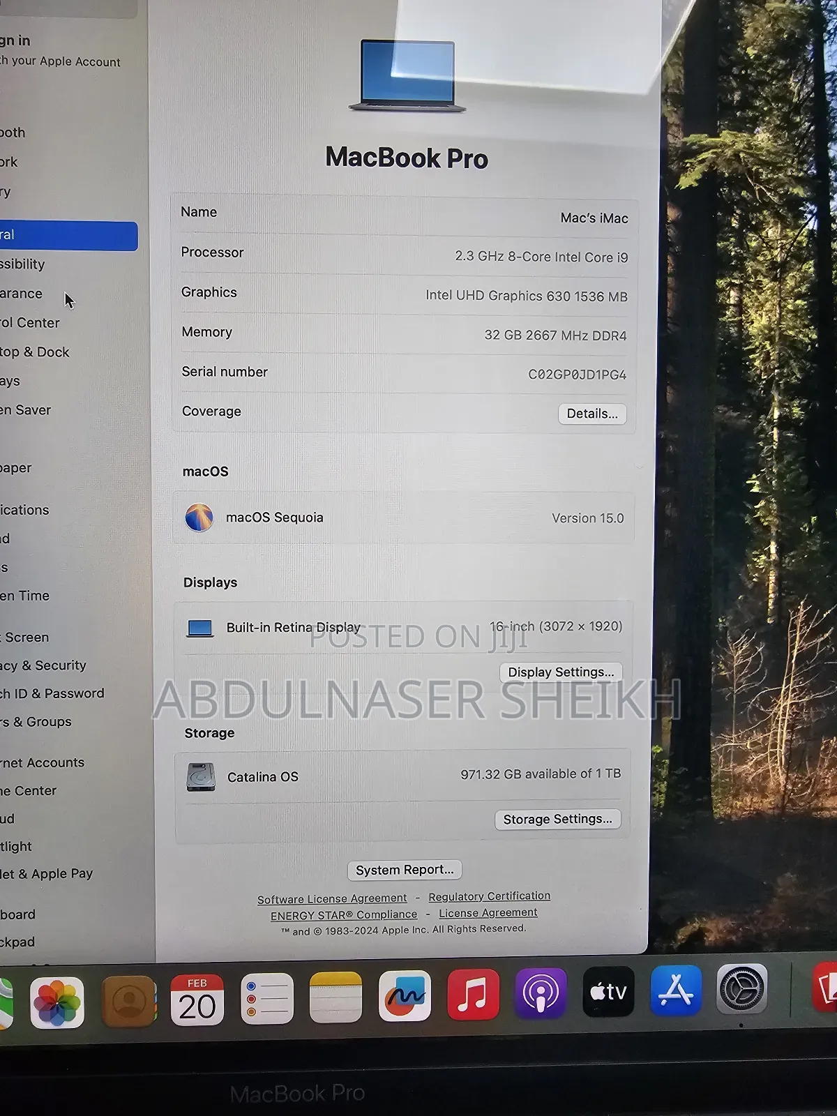 Laptop Apple MacBook Pro 2019 32GB Intel Core I9 SSD 1T