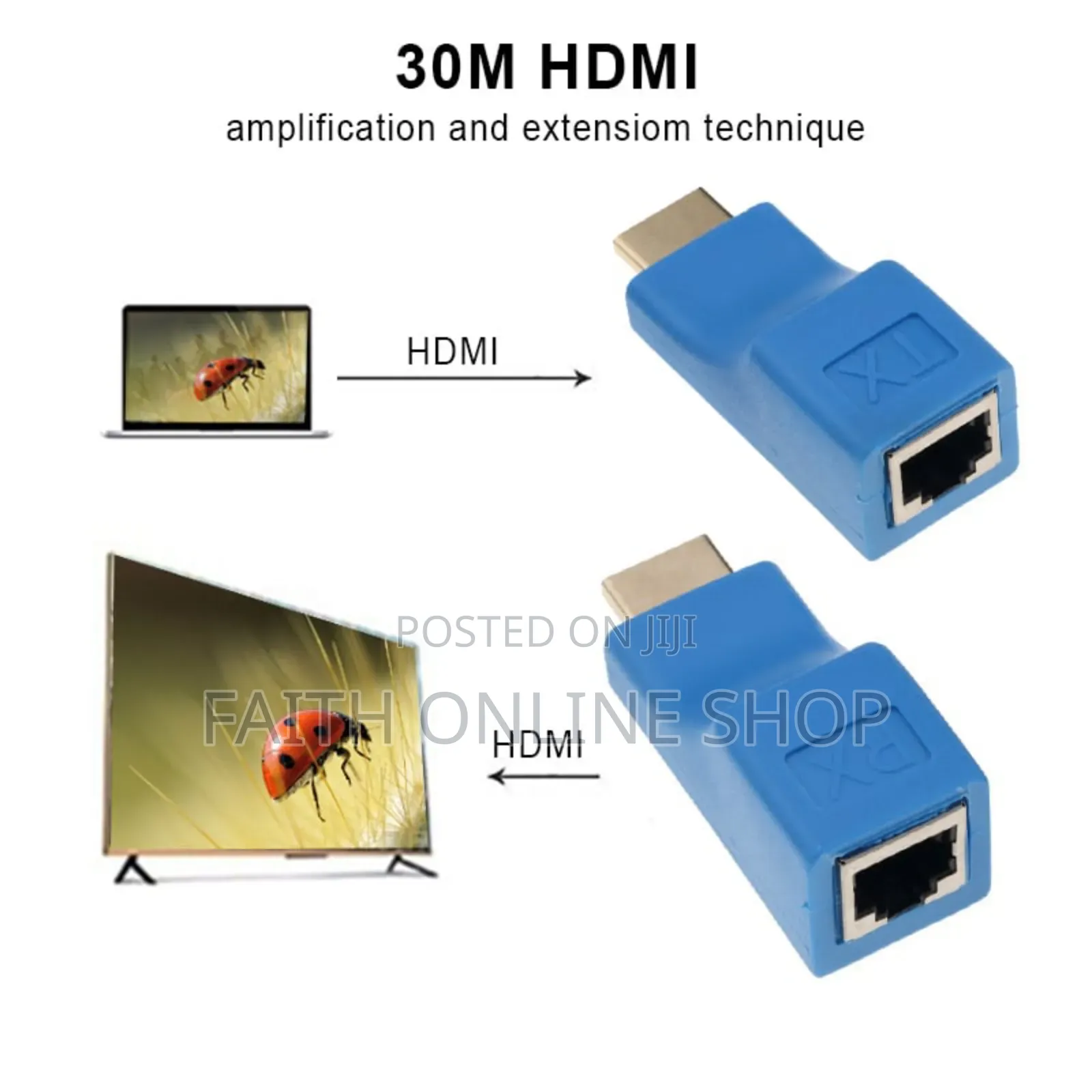 Rj45 Hdmi Compatible Extender Extension Up To 30m