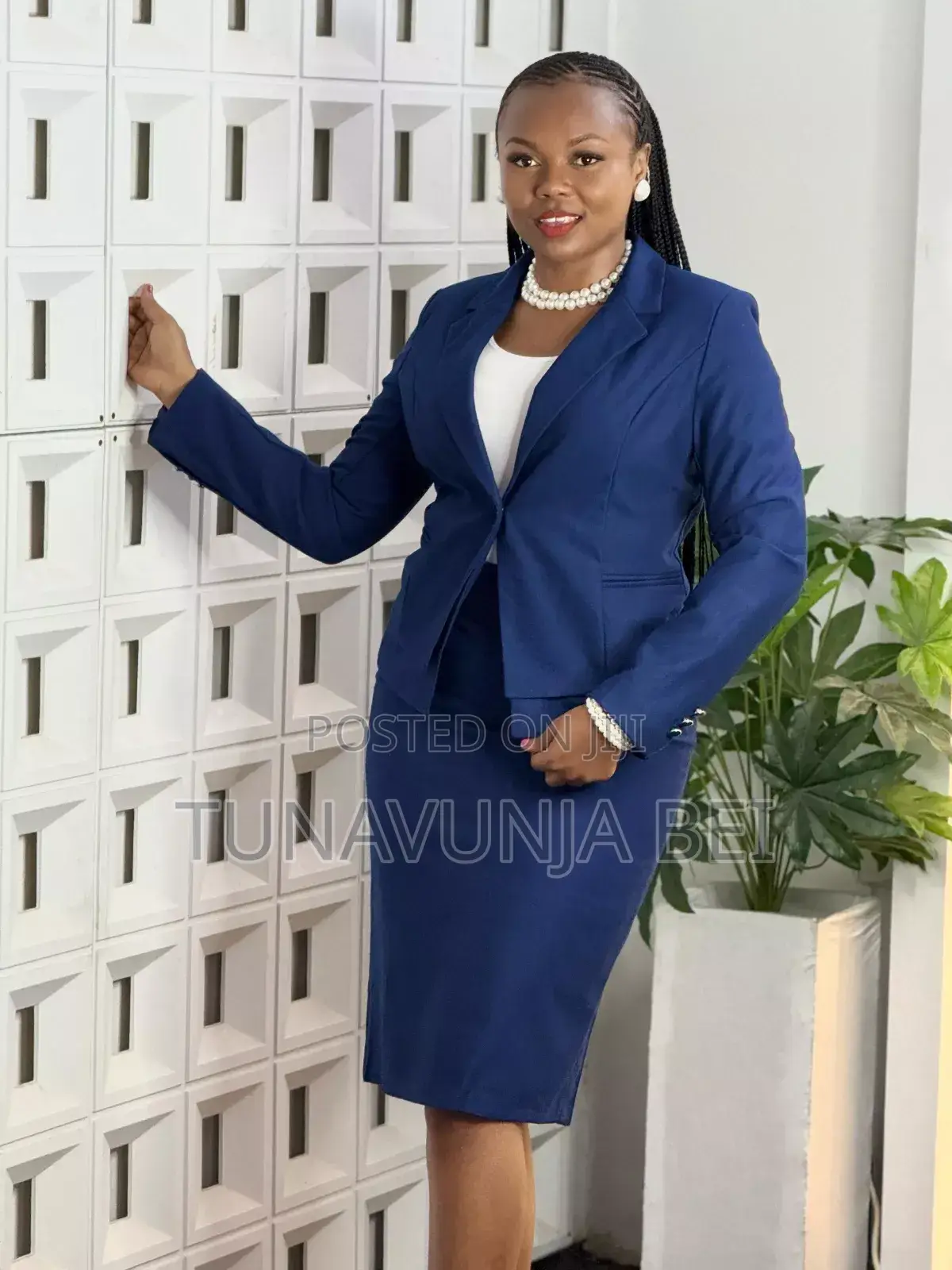 Ladies Suit Navy Blue