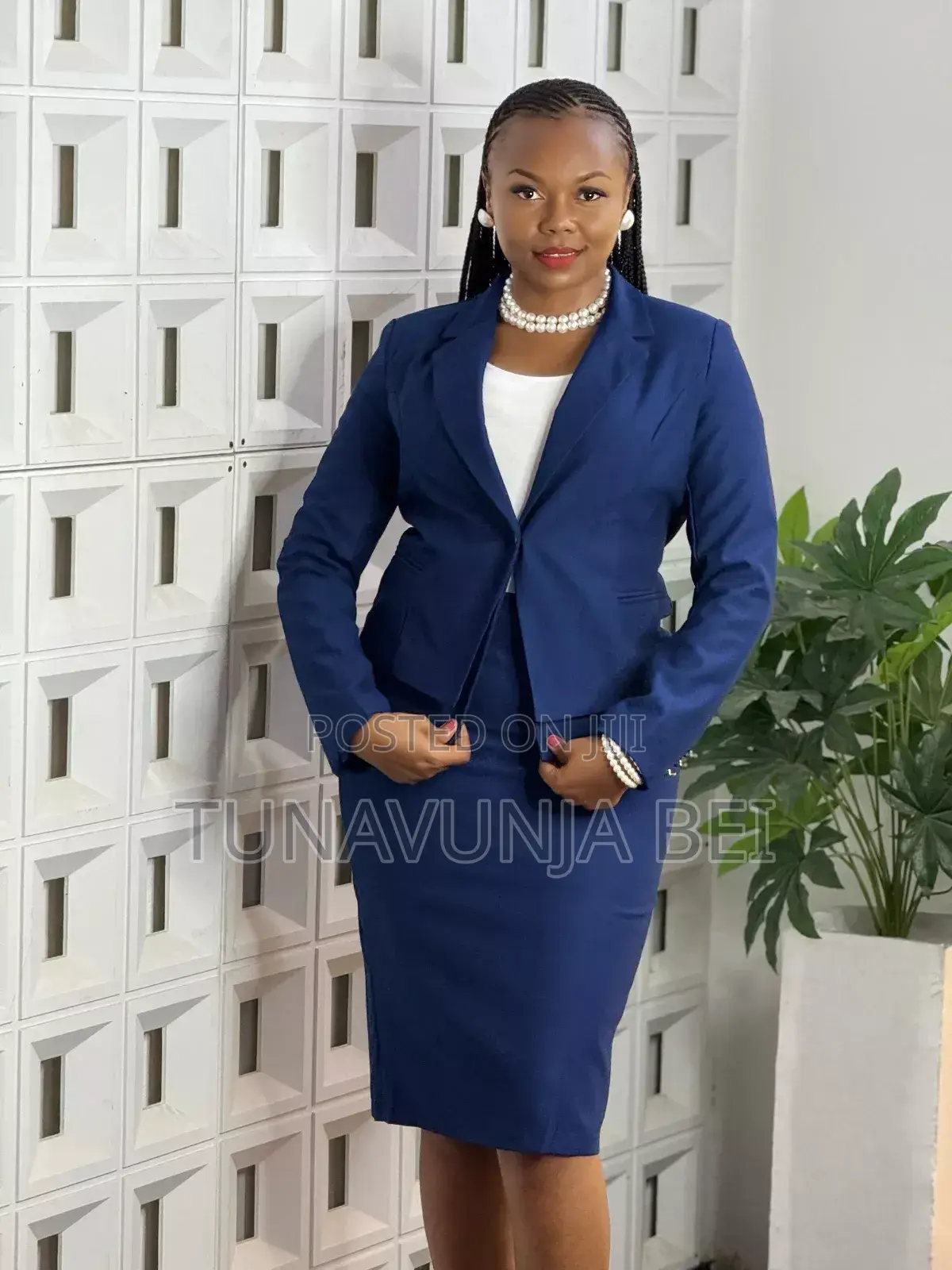 Ladies Suit Navy Blue