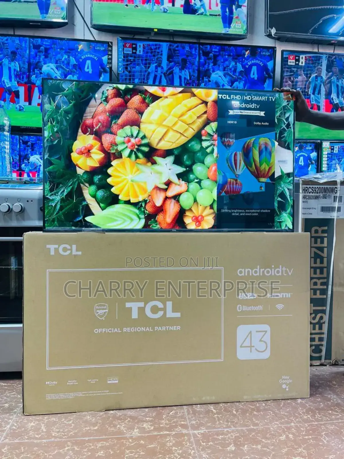 *TCL 43 SMART ANDROID Tv With Bluetooth
HDR 10 
Dolby Audio