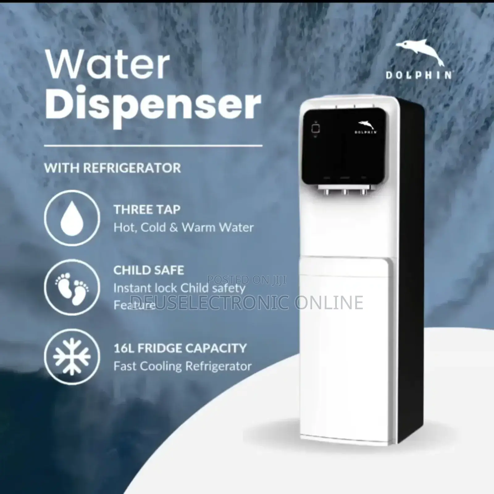 Electric Water Dispenser With Fridge 16L