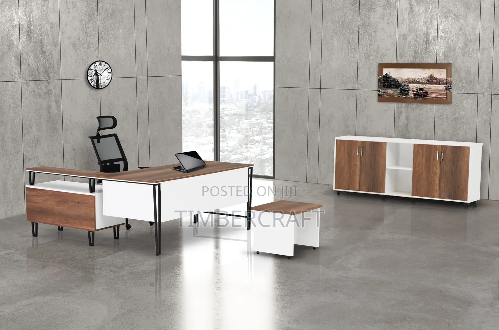 Silver Desk and Side Table