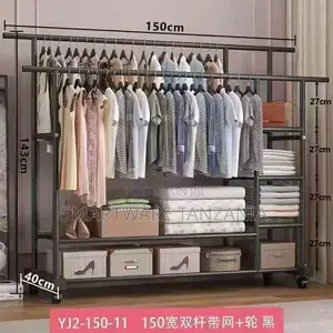 Clothes Hanger Stand, Clothes Storage Rack With Shelves