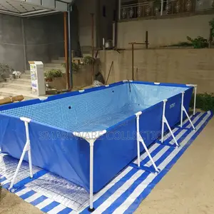 Photo - Metal Frame Above Ground Swimming Pool, Family Outdoor Pool