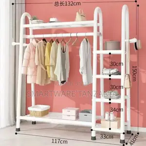 Clothes Rack Clothing Rails With Storage Shelf Metal Stand