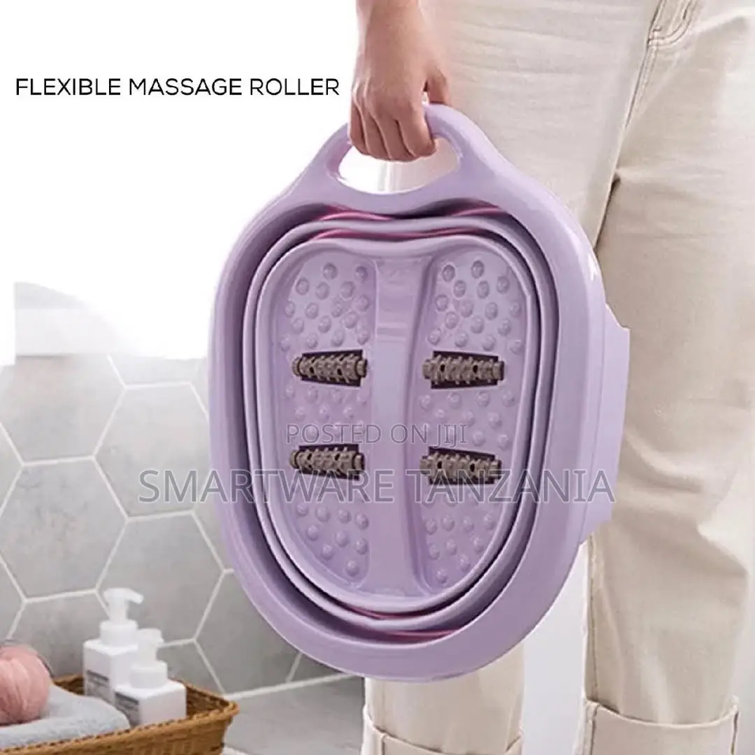 Collapsible Foot Soaking Bath Basin With Massage Rollers