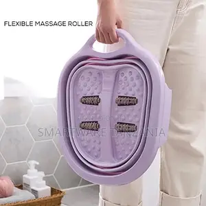 Collapsible Foot Soaking Bath Basin With Massage Rollers