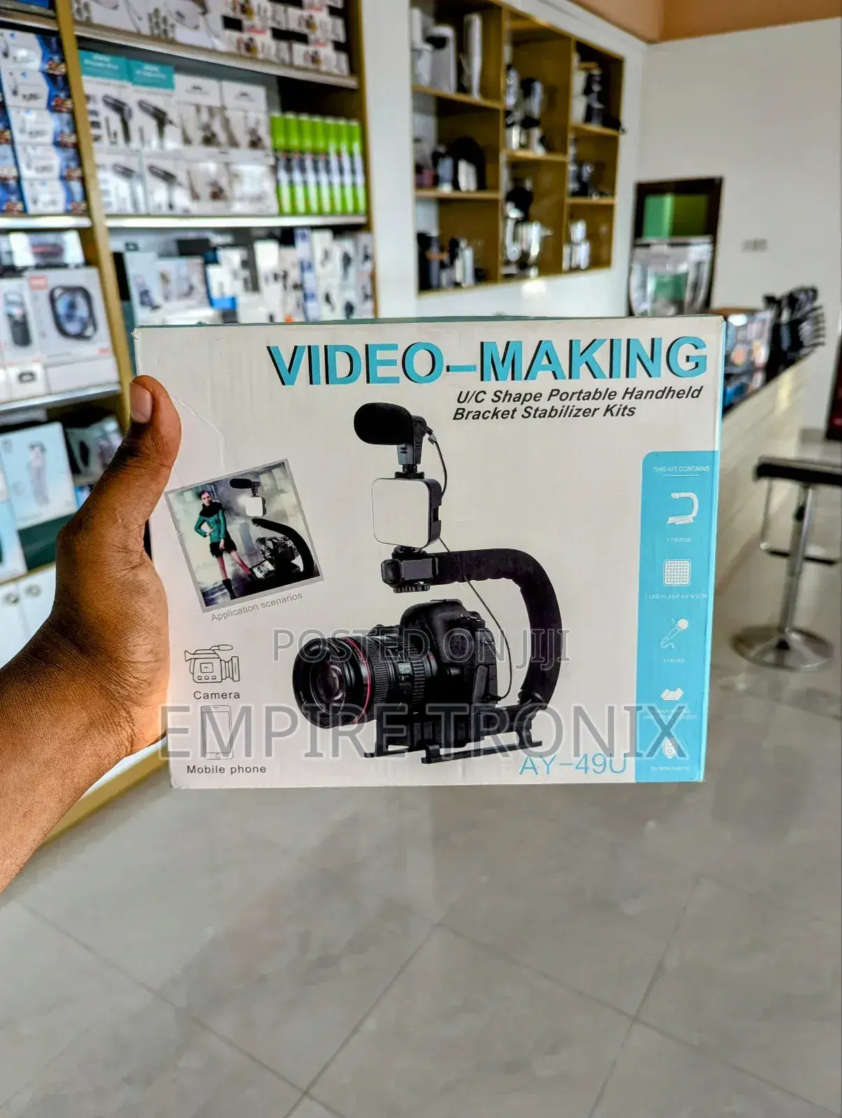 Video Making Kit C-Shape With Microphone LED Light AY-49U