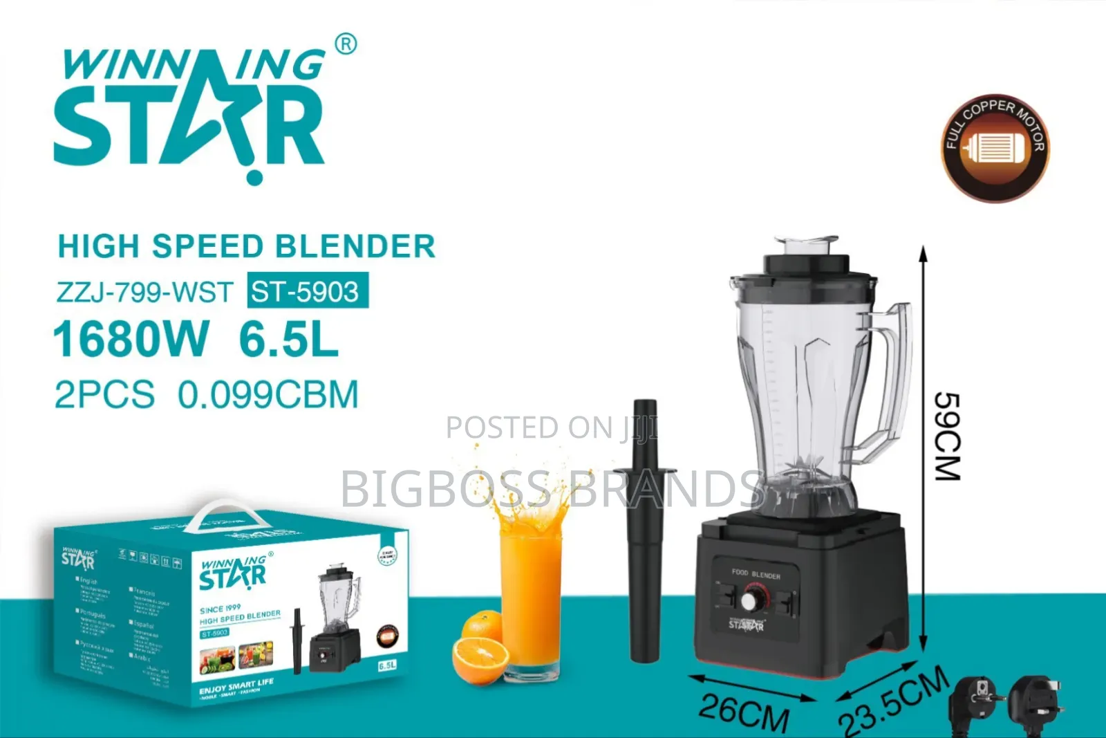 Winning Star High Speed Blender 6.5L (St 5903)