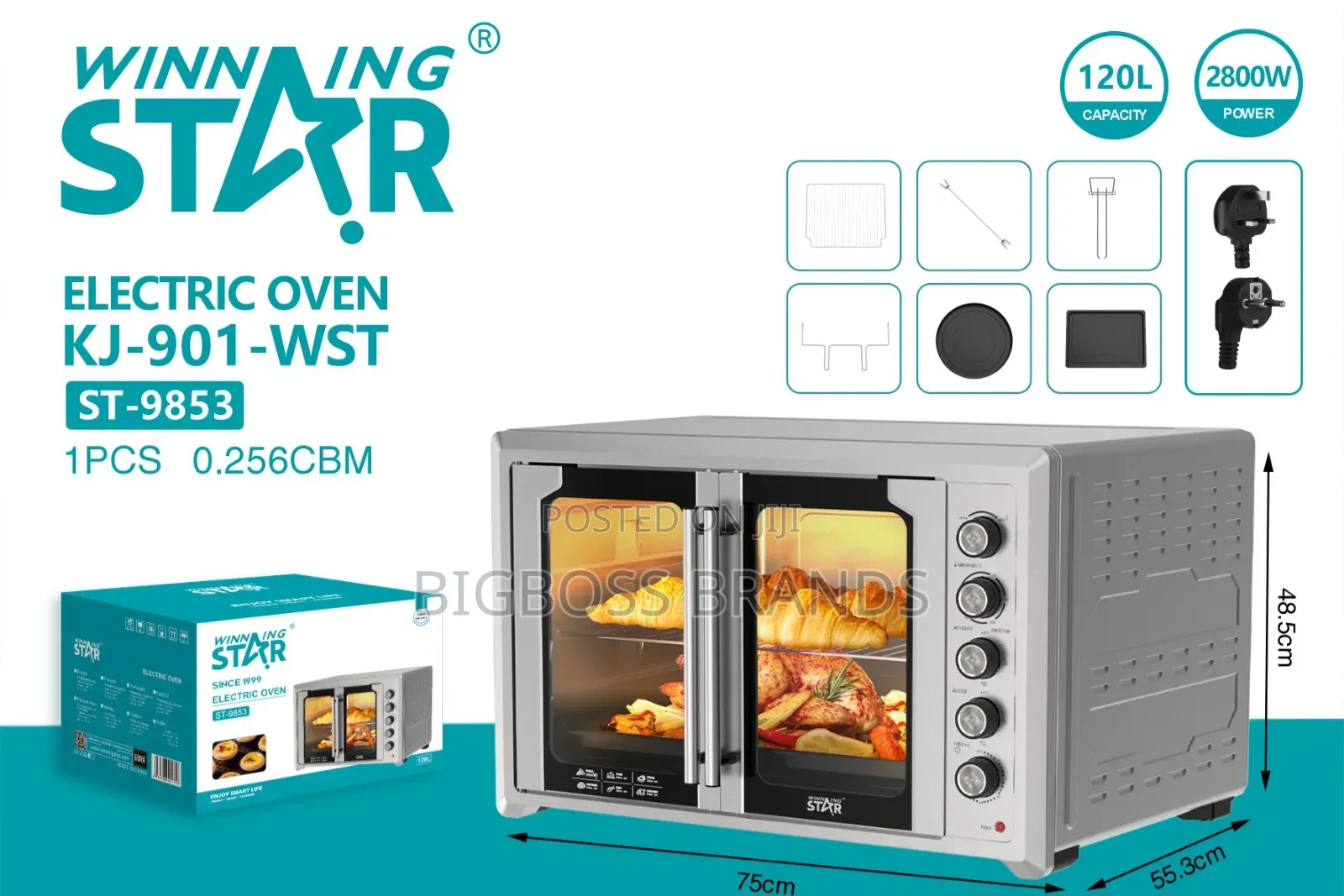 Winning Star Electric Oven Double Door 120L