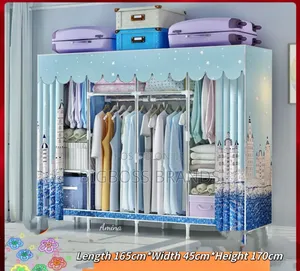 Kabati Kitambaa 4-Doors Chuma Imara