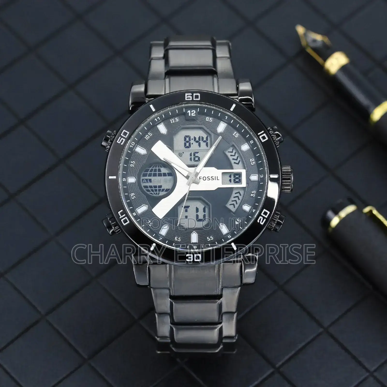 Fossil Dual Time Water Proof Watch Steel Band Heavy Weight