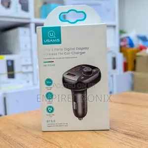 Usams Cc143 50W 2A+C 3 Ports Wireless Fm Car Charger