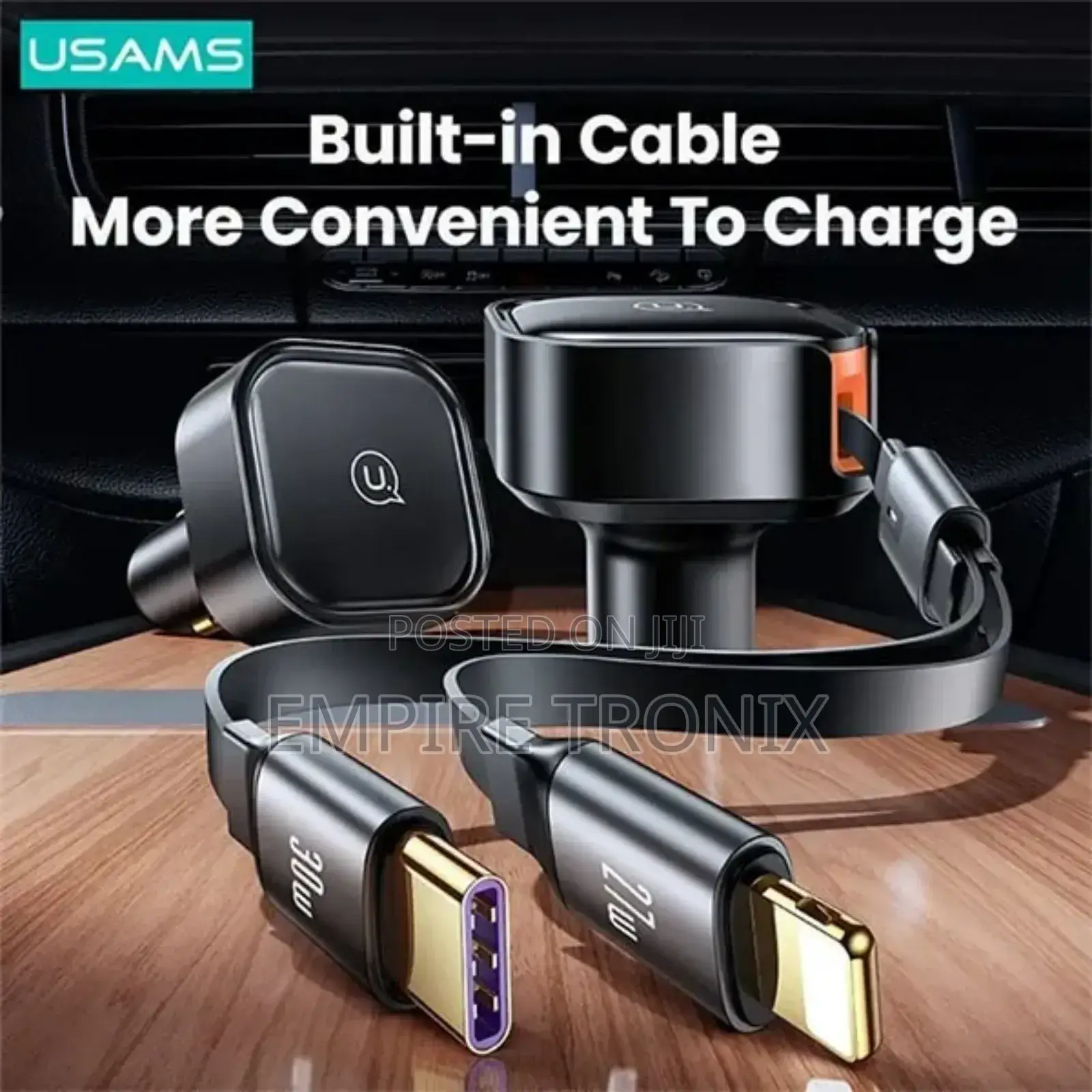 USAMS CC219 Car Charger 30W Dual Port Fast Charger