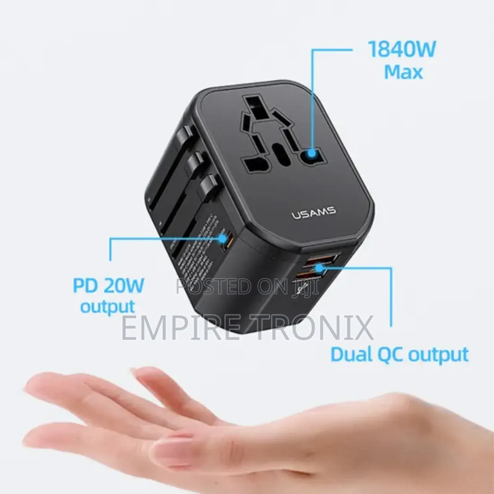 USAMS CC179 T59 20W Fast Charger Power Adapter(Black)
