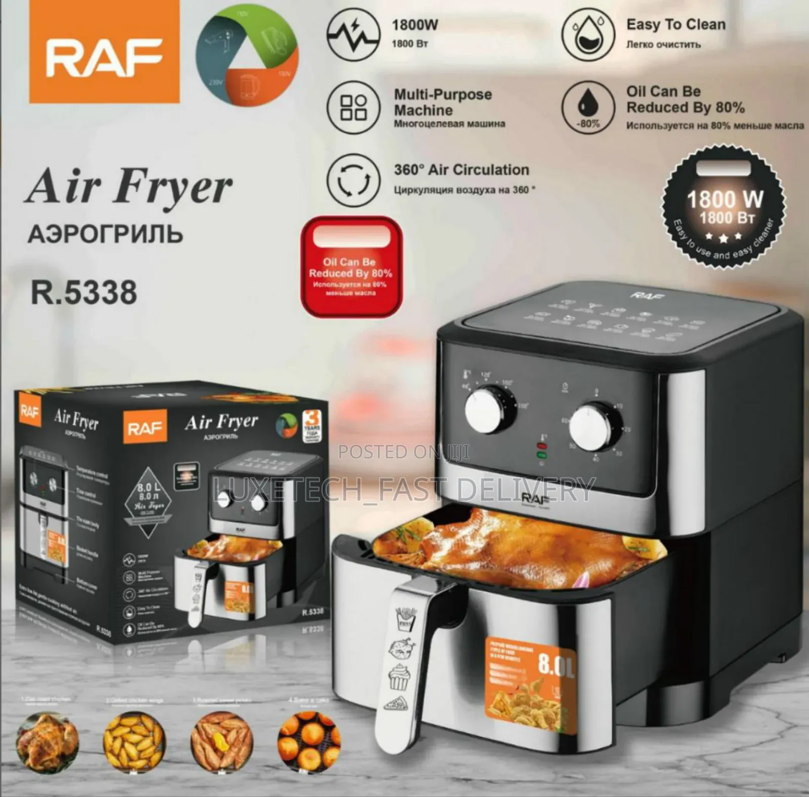 Raf Air Fryer 8 Liters R.5338
