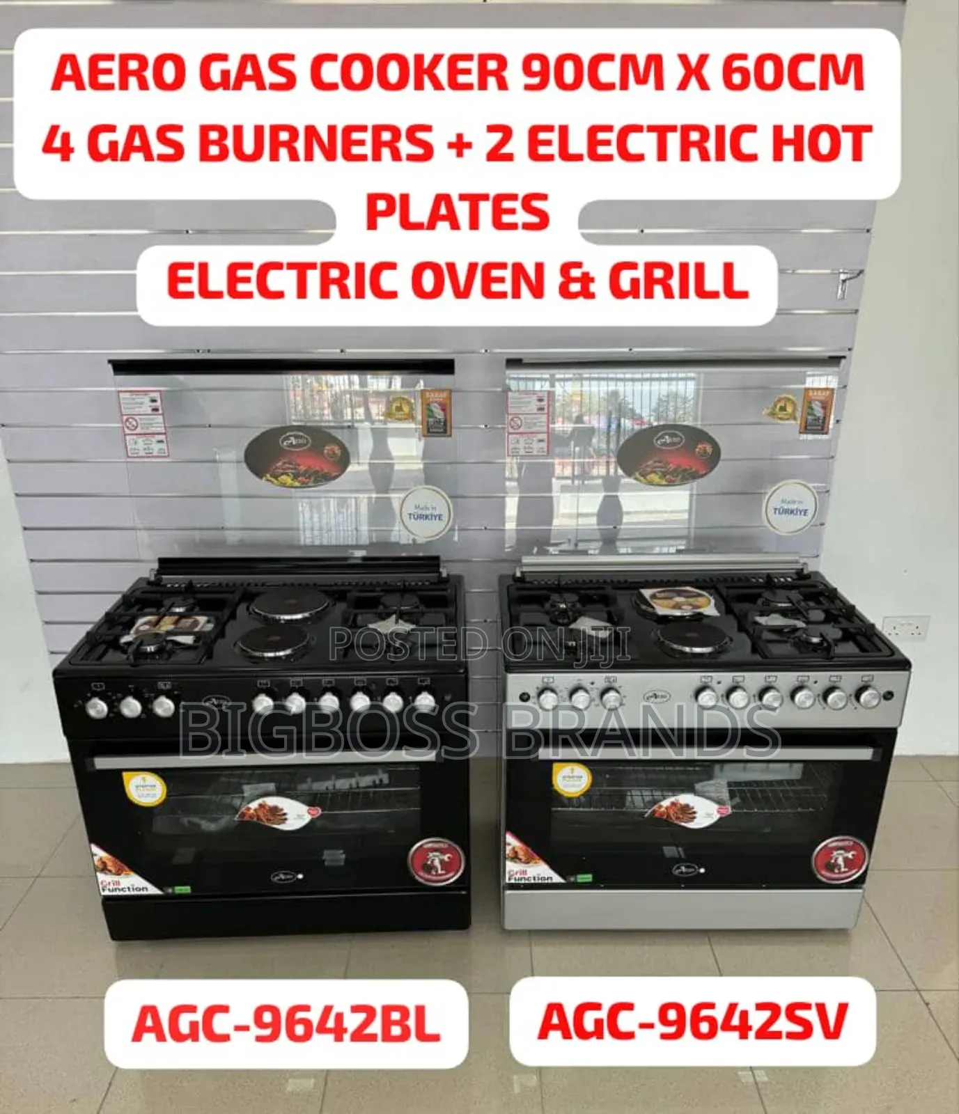 Aero 90cm X 60cm Cooker 4 Gas + 2 Electric