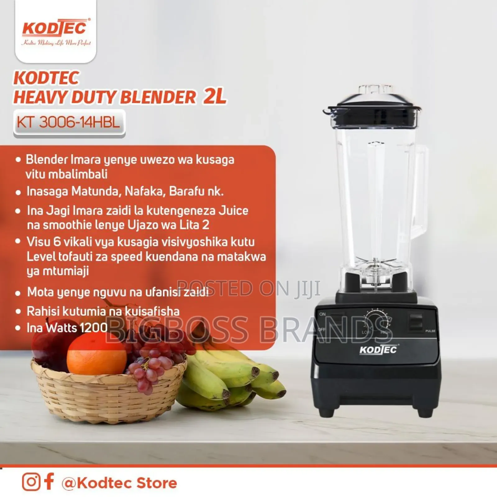 Kodtec Heavy Duty Blender 2L