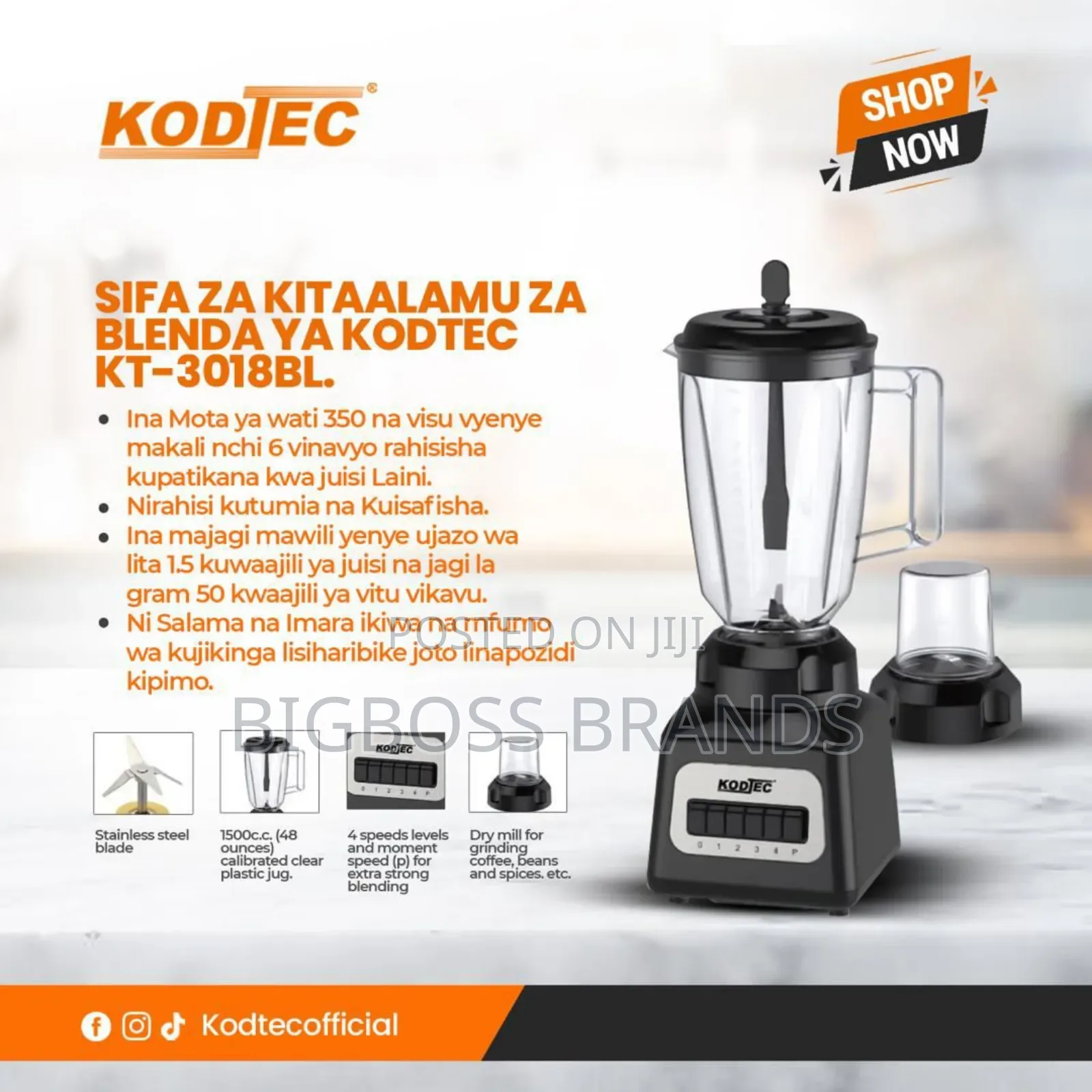Kodtec Blender KT 3018BL