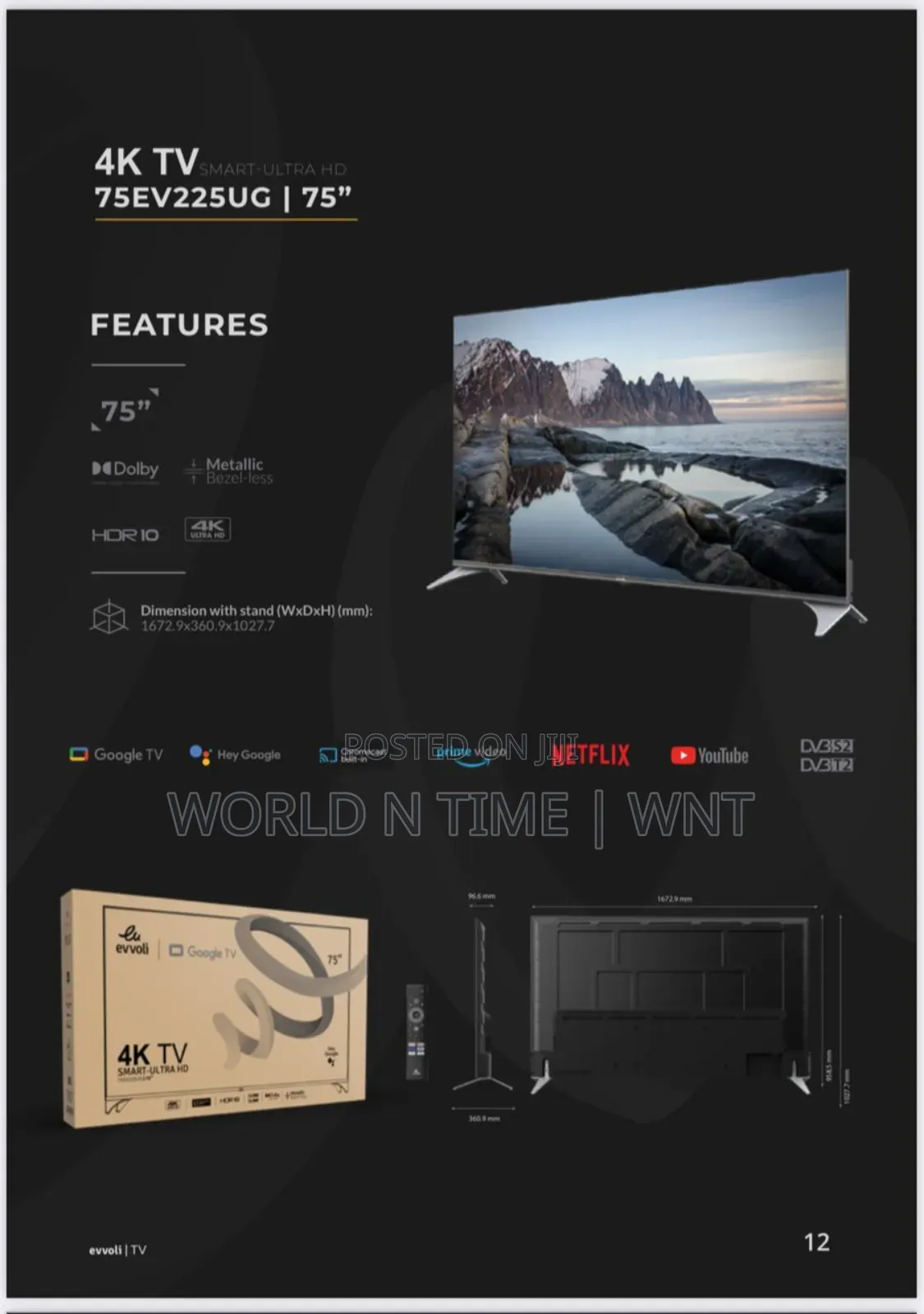 Evvoli 75ev225ug | Smart Google TV