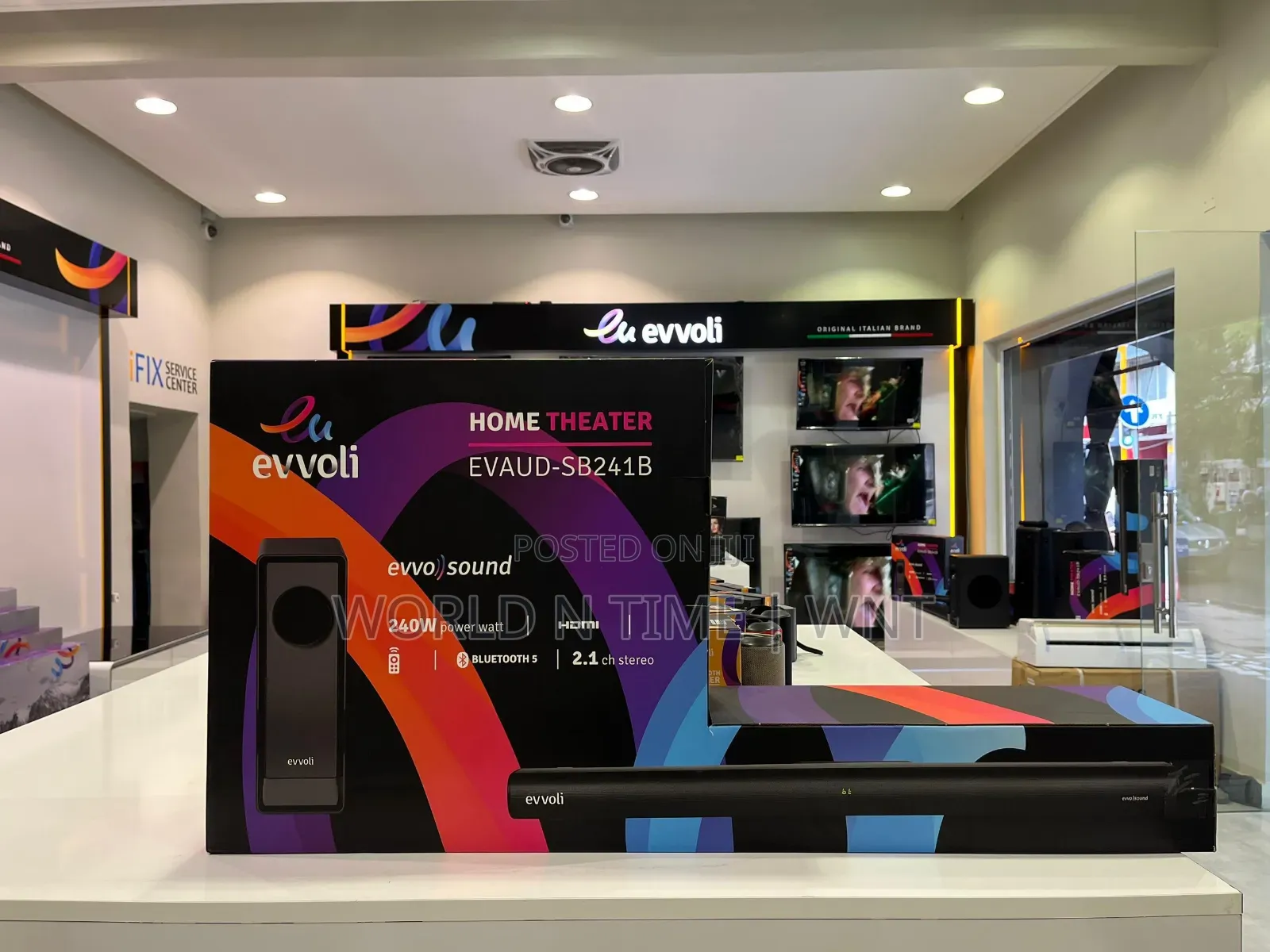 Evvoli 2.1 Soundbar Sb241b Wireless Subwofer Bluetooth 240W