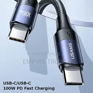 Usams Cable Usb-C to Usb-C 3M 100W Pd Fast Charge Us-Sj526