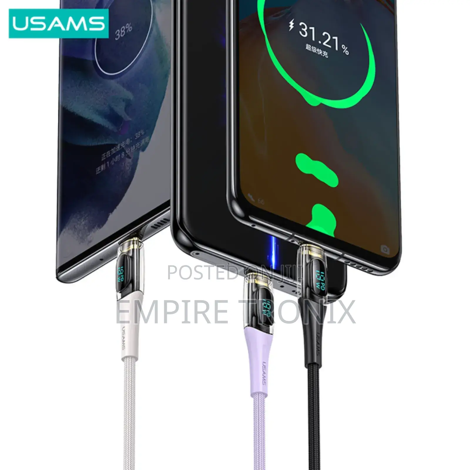USAMS 3m Type-C to Type-C PD 100W Display Cable SJ591