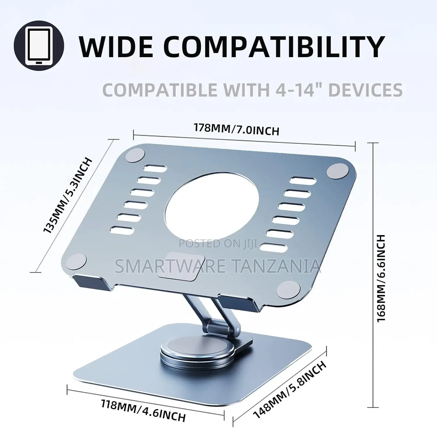 Portable Stand 360 Rotating Adjustable Tablet Stand For Desk