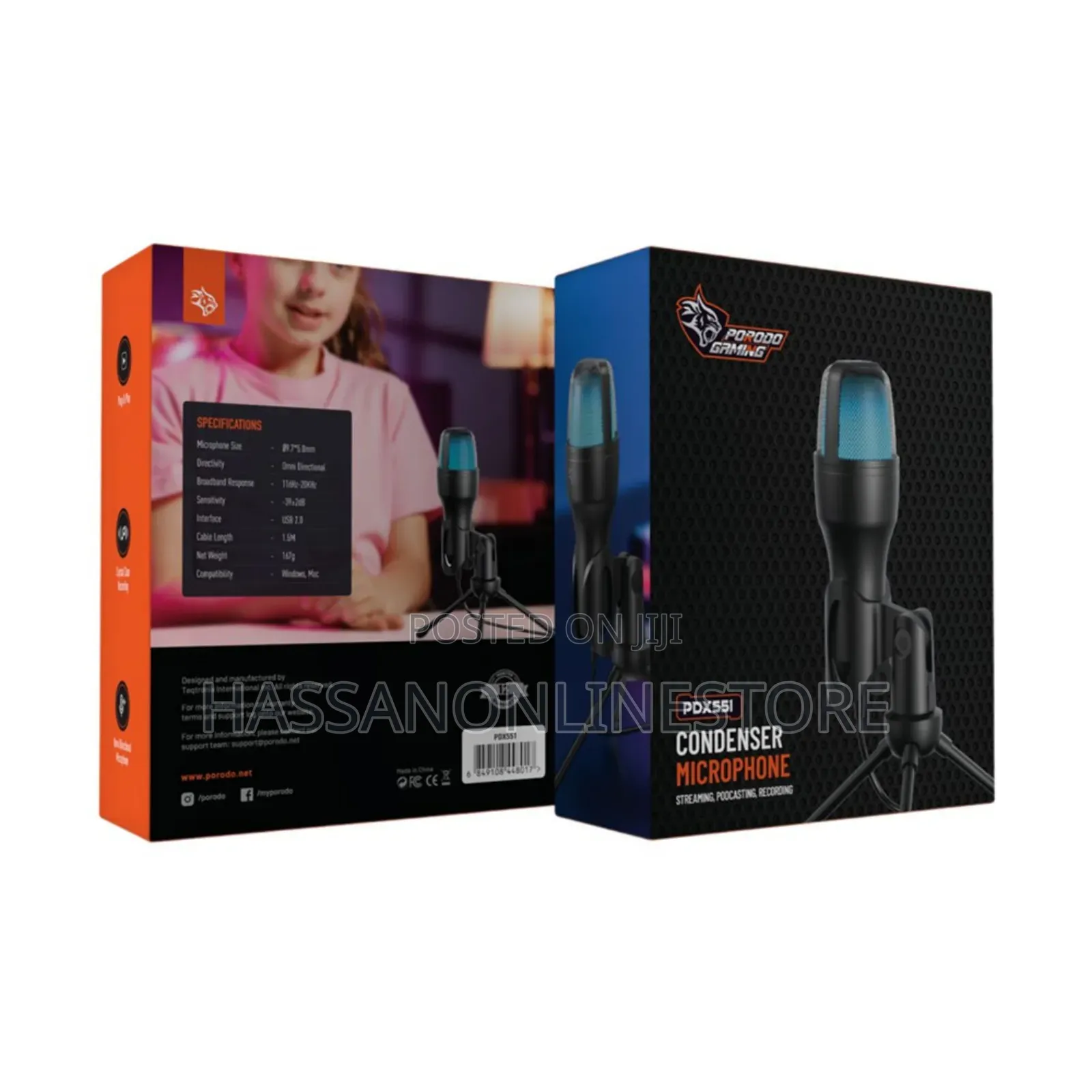 Porodo Gaming Condenser Microphone - Black