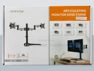 Dual Monitor Arm Stand Desk Freestanding Pc Screen Riser