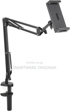 Phone Holder With Folding Arm, Universal Tablet Clamp