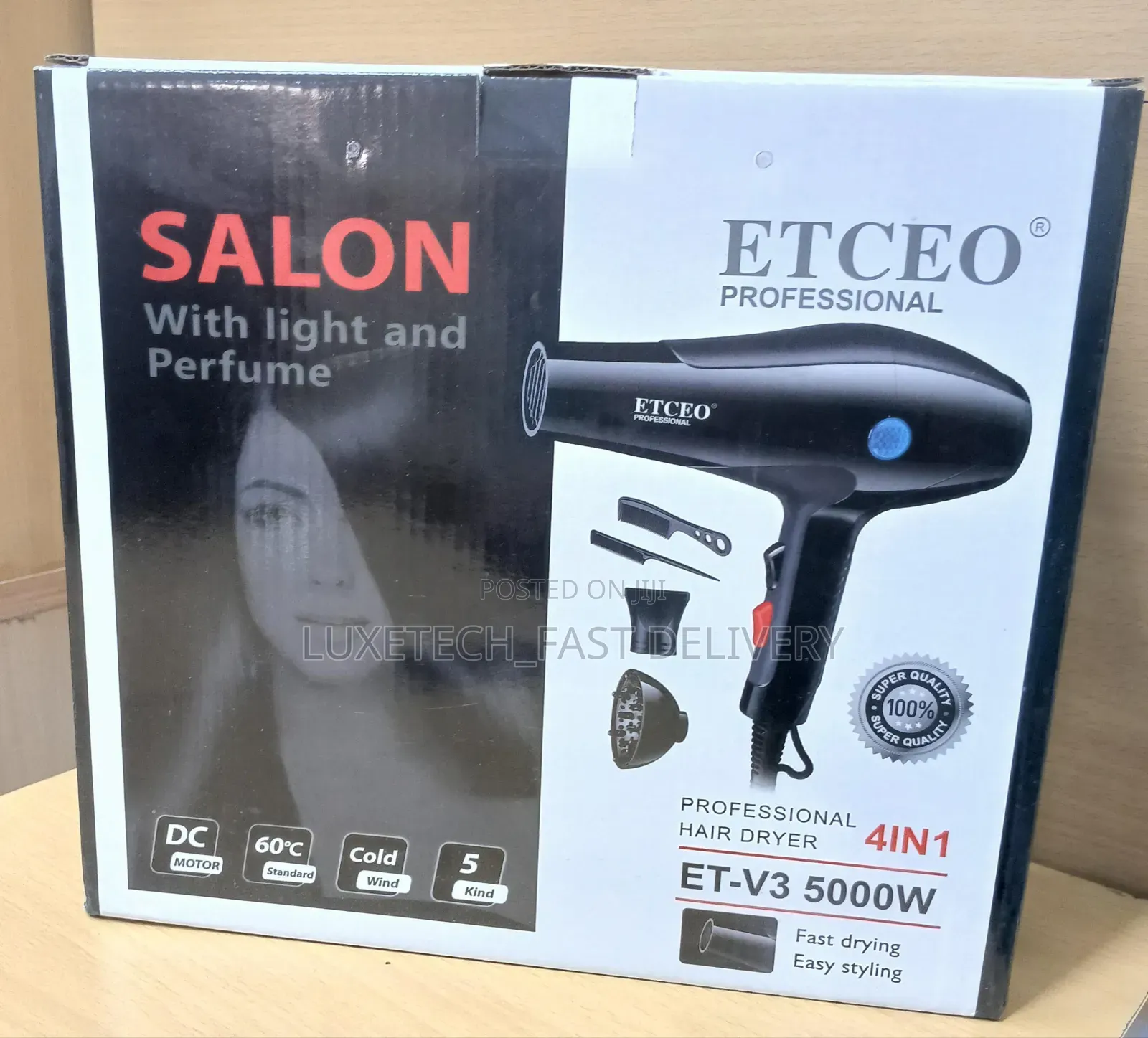 Etceo Professional 4 in 1 Hair Dryer, Model Et-V3 5000w
