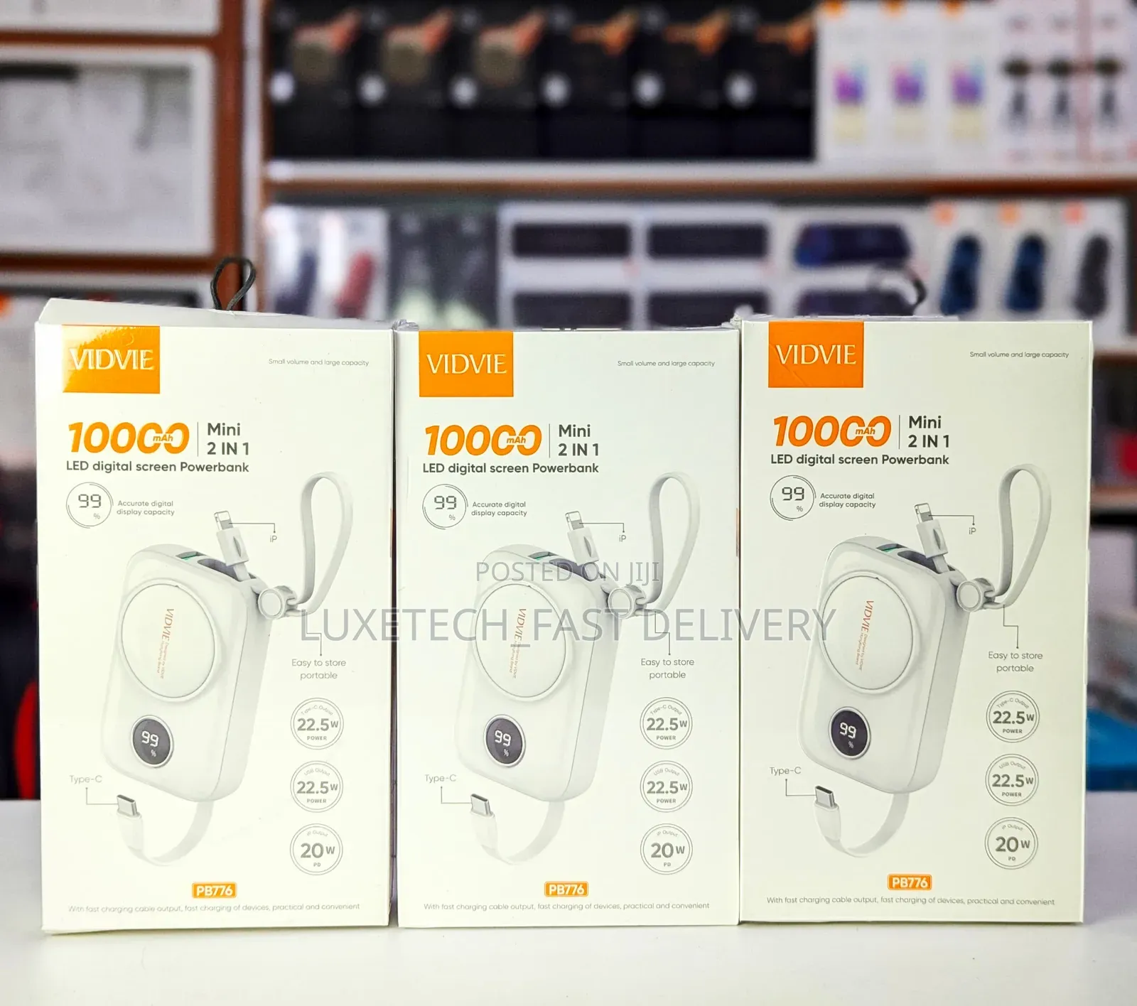 Vidvie Pb776 Mini 2 in 1 Power Bank 10000mah
