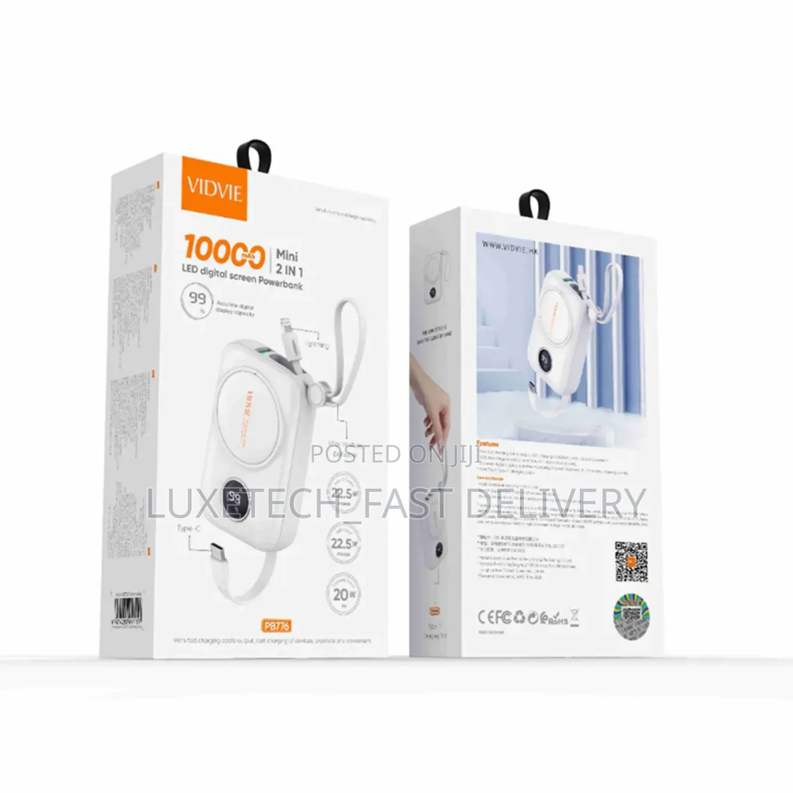 Vidvie Pb776 Mini 2 in 1 Power Bank 10000mah