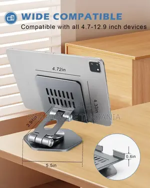 Foldable iPad Stand, Fully Adjustable Desktop Tablet Holder