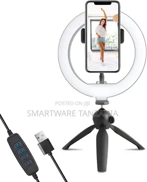 8" Selfie Ring Light With Phone Stand, Desktop Tripod