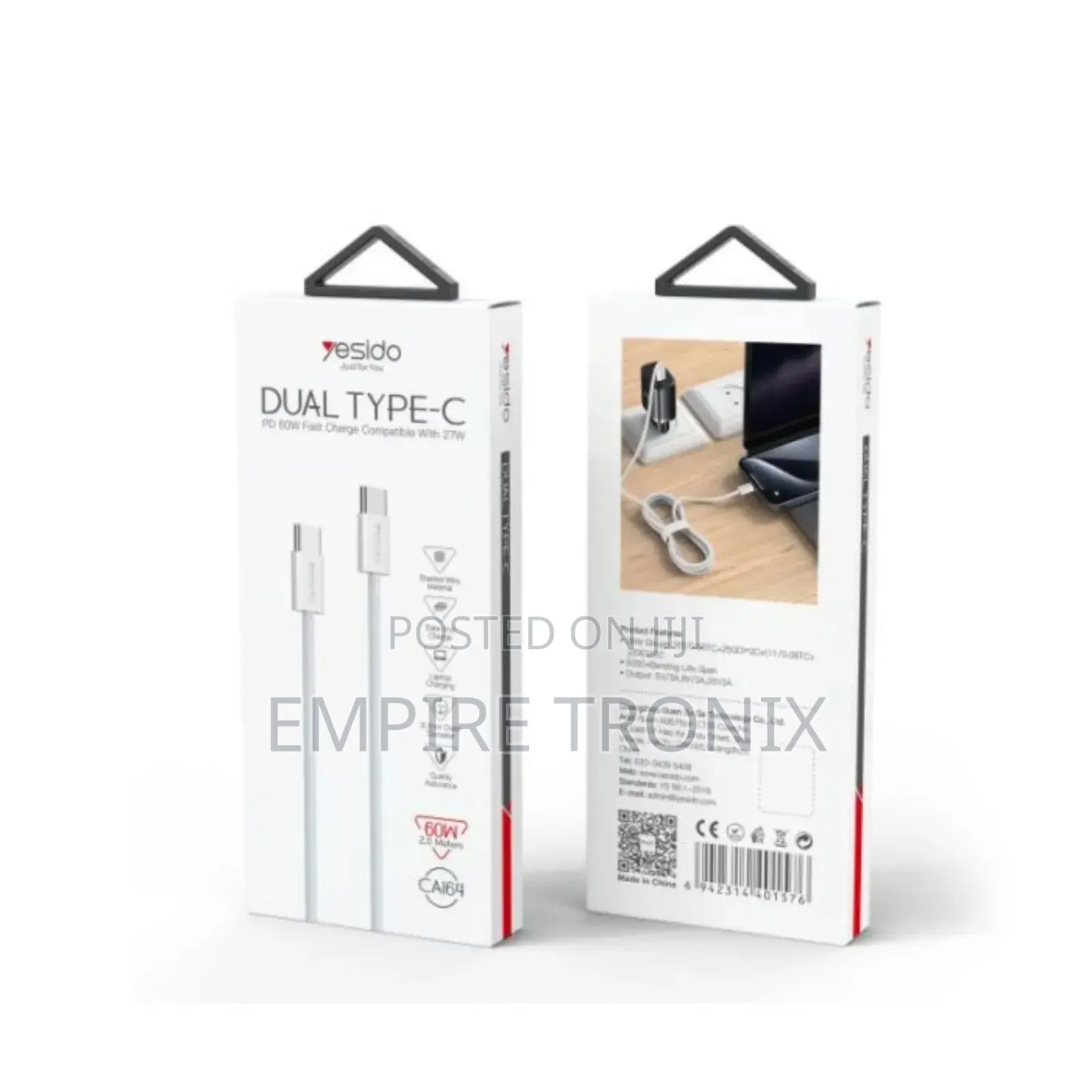 Yesido Ca164 2 Meters 60w Fast Charging Data Cable