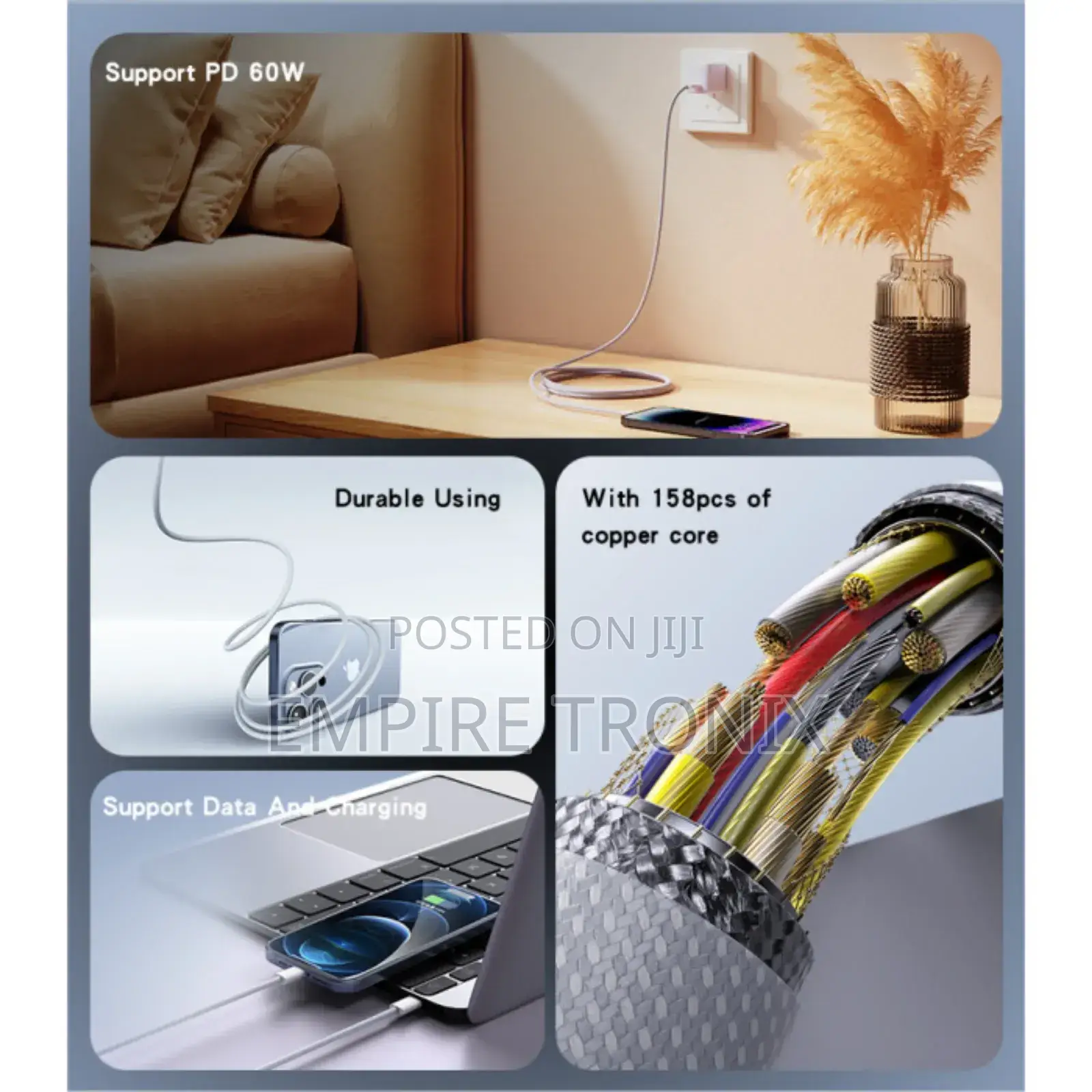 Yesido Ca164 2 Meters 60w Fast Charging Data Cable