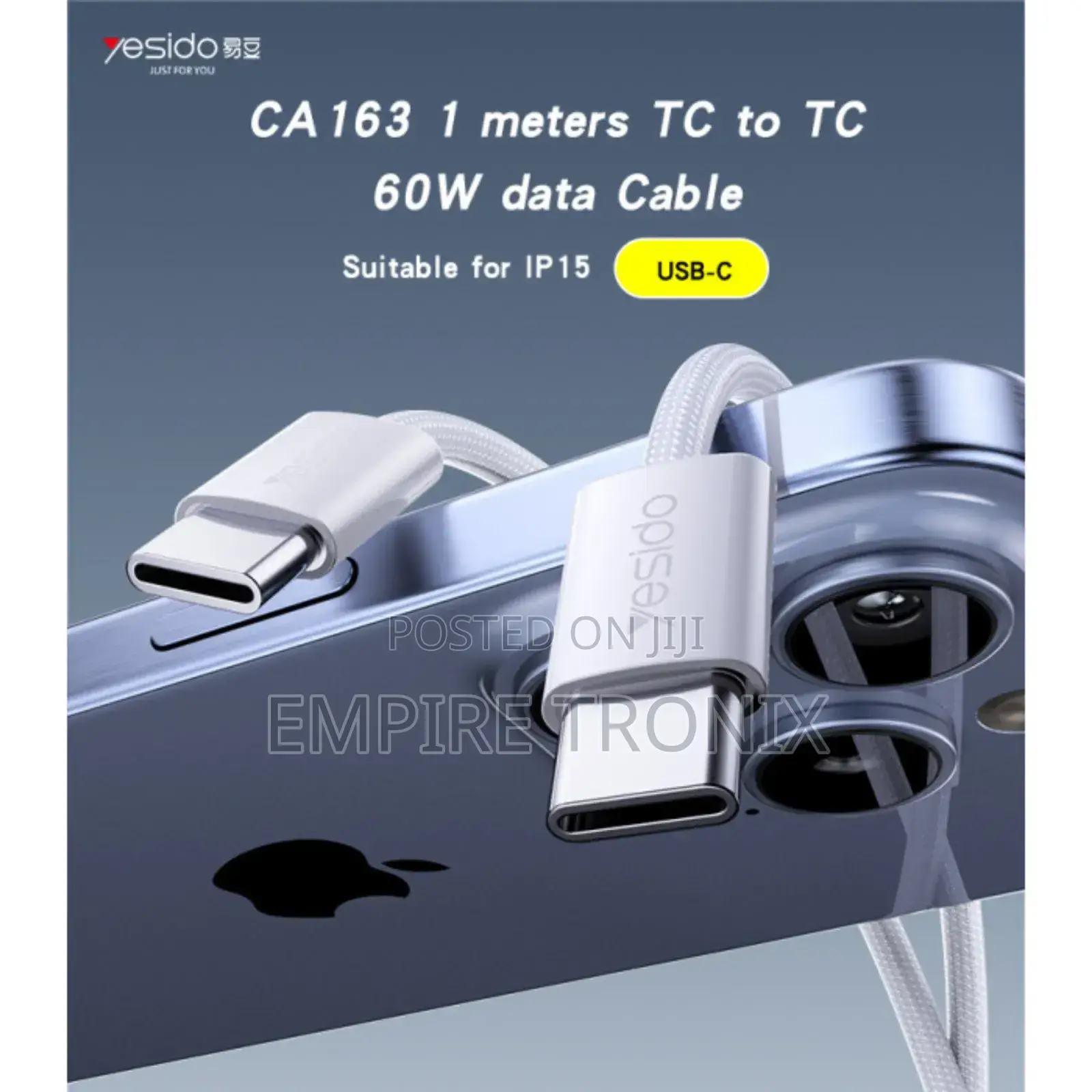 Yesido Ca164 2 Meters 60w Fast Charging Data Cable
