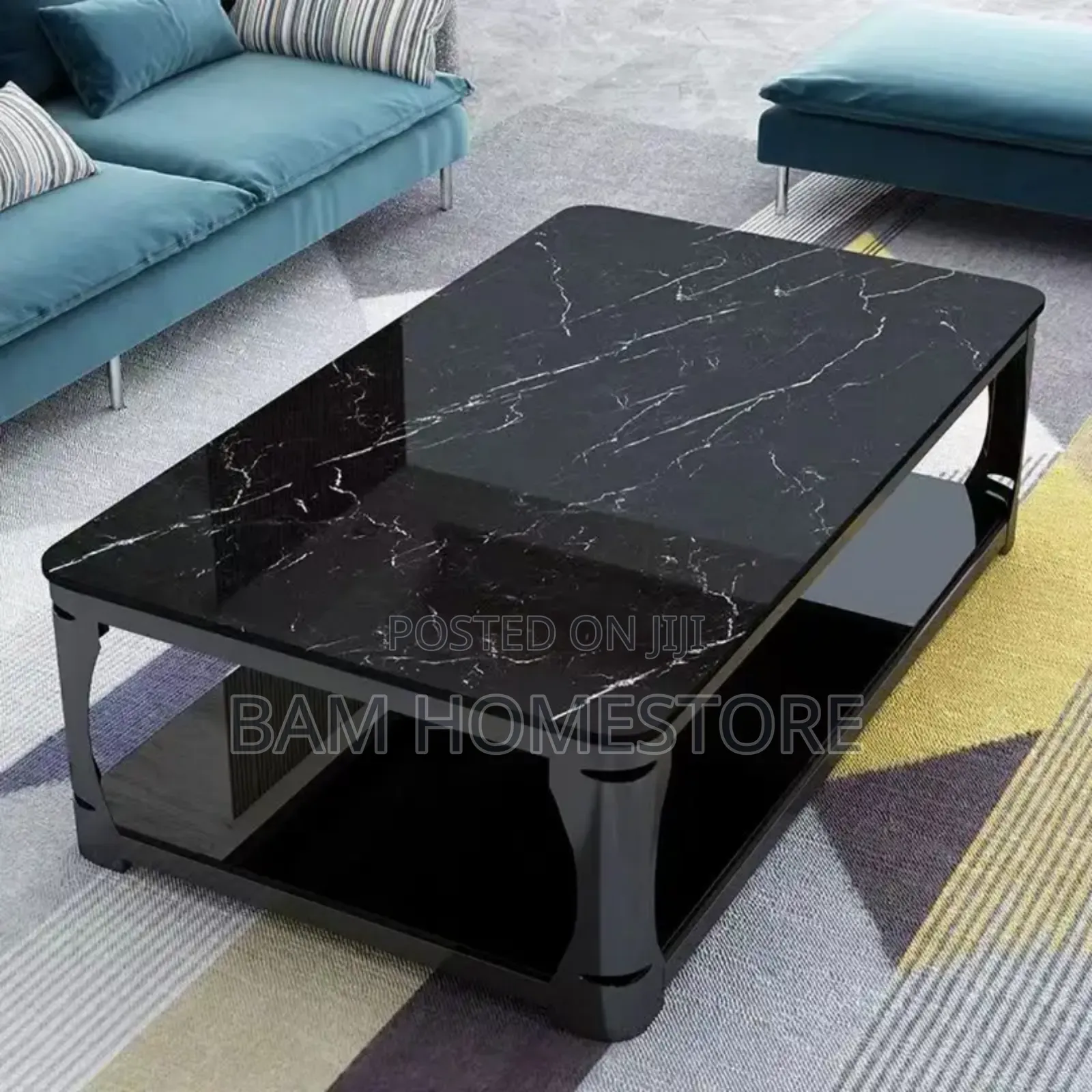 Classic Tempered Marble Glass Table