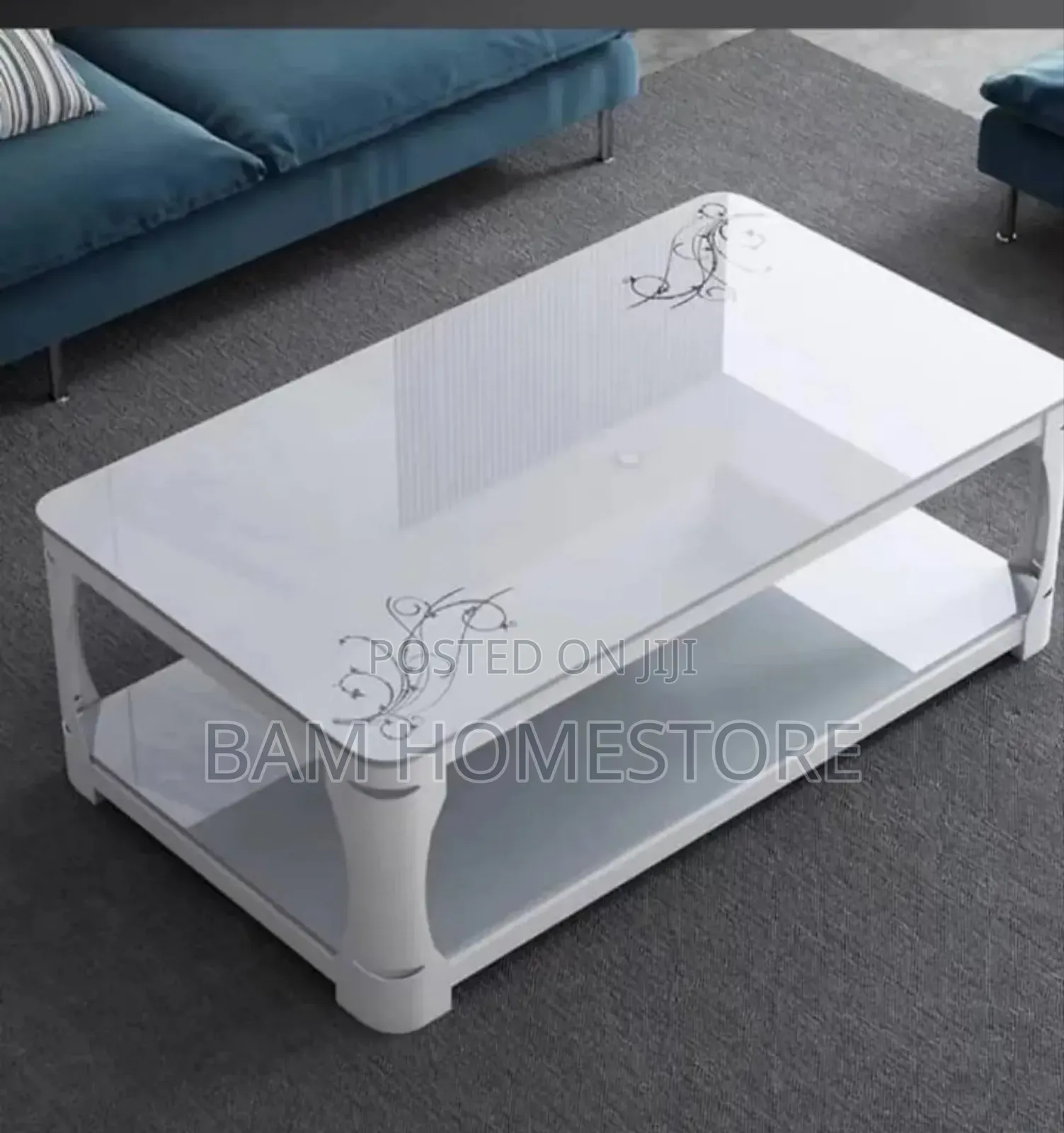 Classic Tempered Marble Glass Table