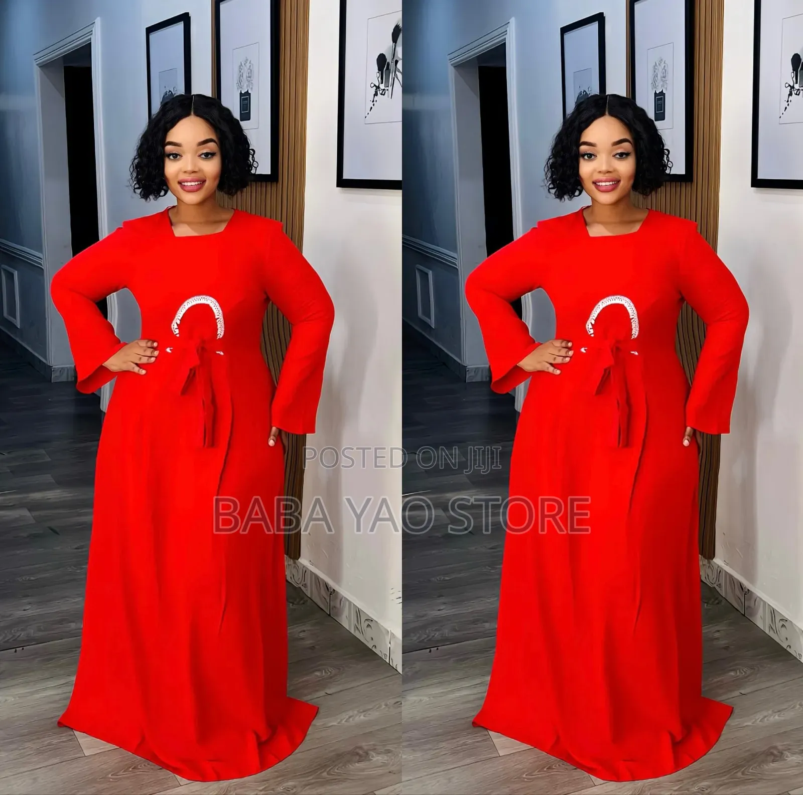 Women's Clothes African Style High-Waistslim Big Swing Dress