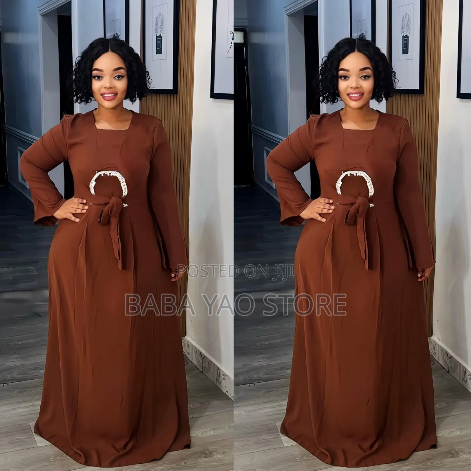 Women's Clothes African Style High-Waistslim Big Swing Dress