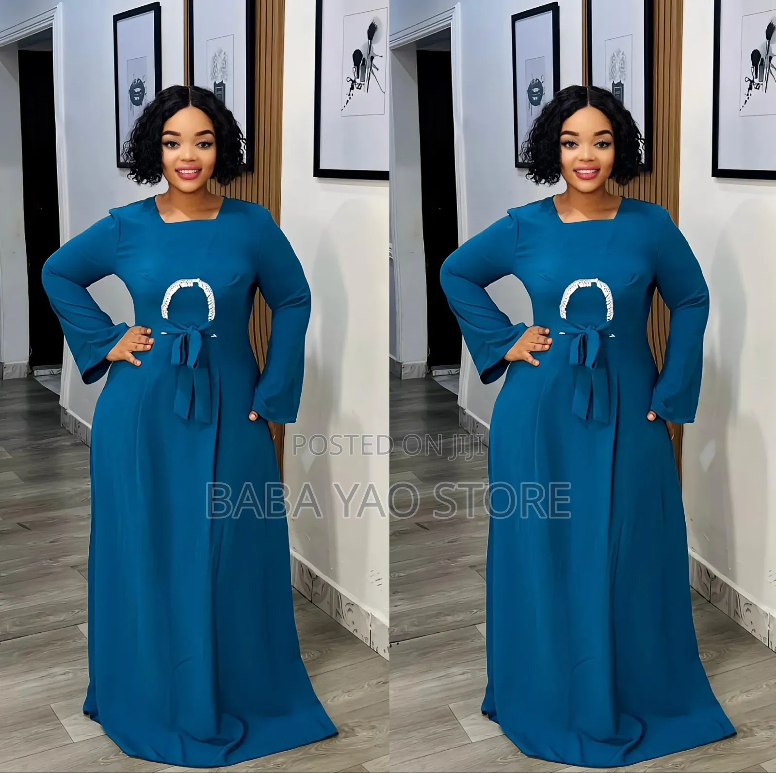 Women's Clothes African Style High-Waistslim Big Swing Dress