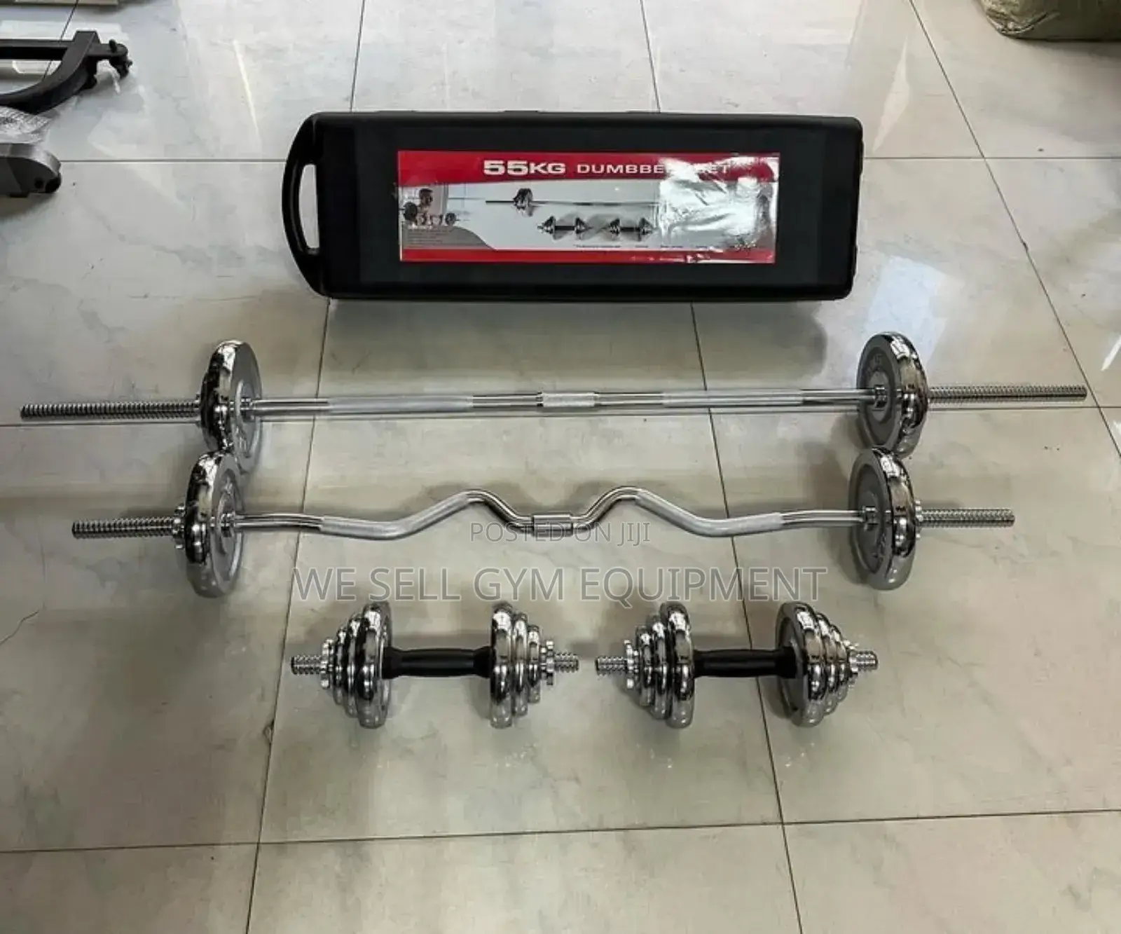 55kg Barbell and Dumbbells Set Adjustable Weight Size